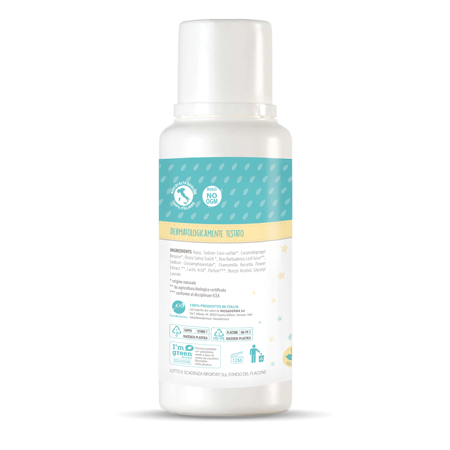 SHAMPOO BIO ALL'AMIDO DI RISO PURO (250ml) - Bios&Derma
