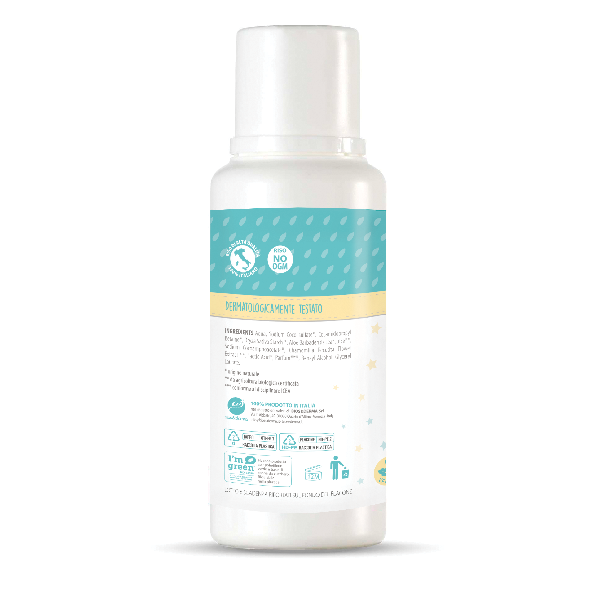 SHAMPOO BIO ALL'AMIDO DI RISO PURO (250ml) - Bios&Derma