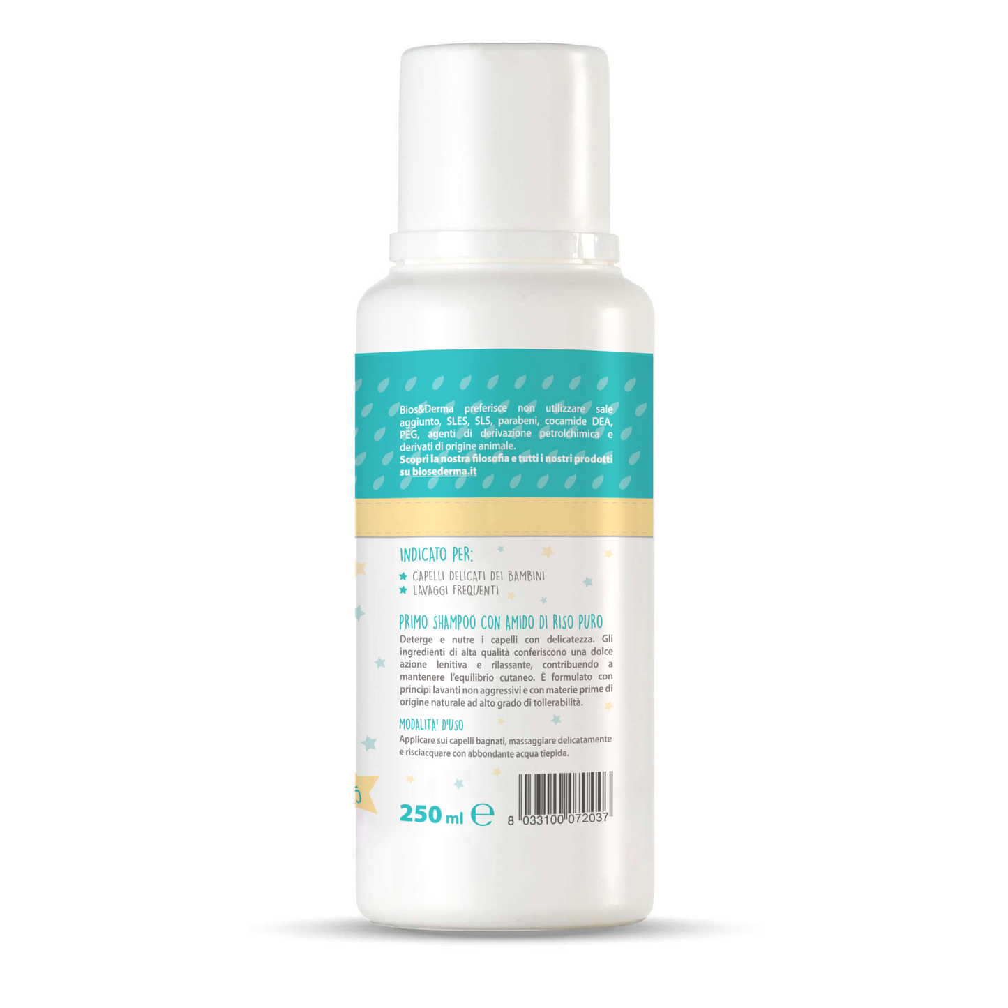 SHAMPOO BIO ALL'AMIDO DI RISO PURO (250ml) - Bios&Derma
