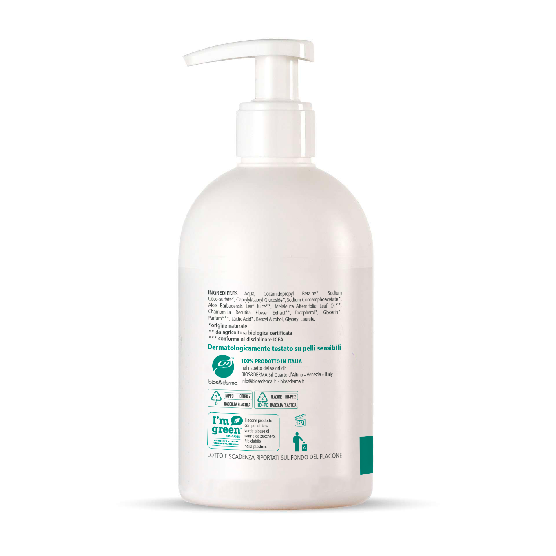 SAPONE LIQUIDO CON ANTIMICROBICO (250ml Dispenser) - Bios&Derma