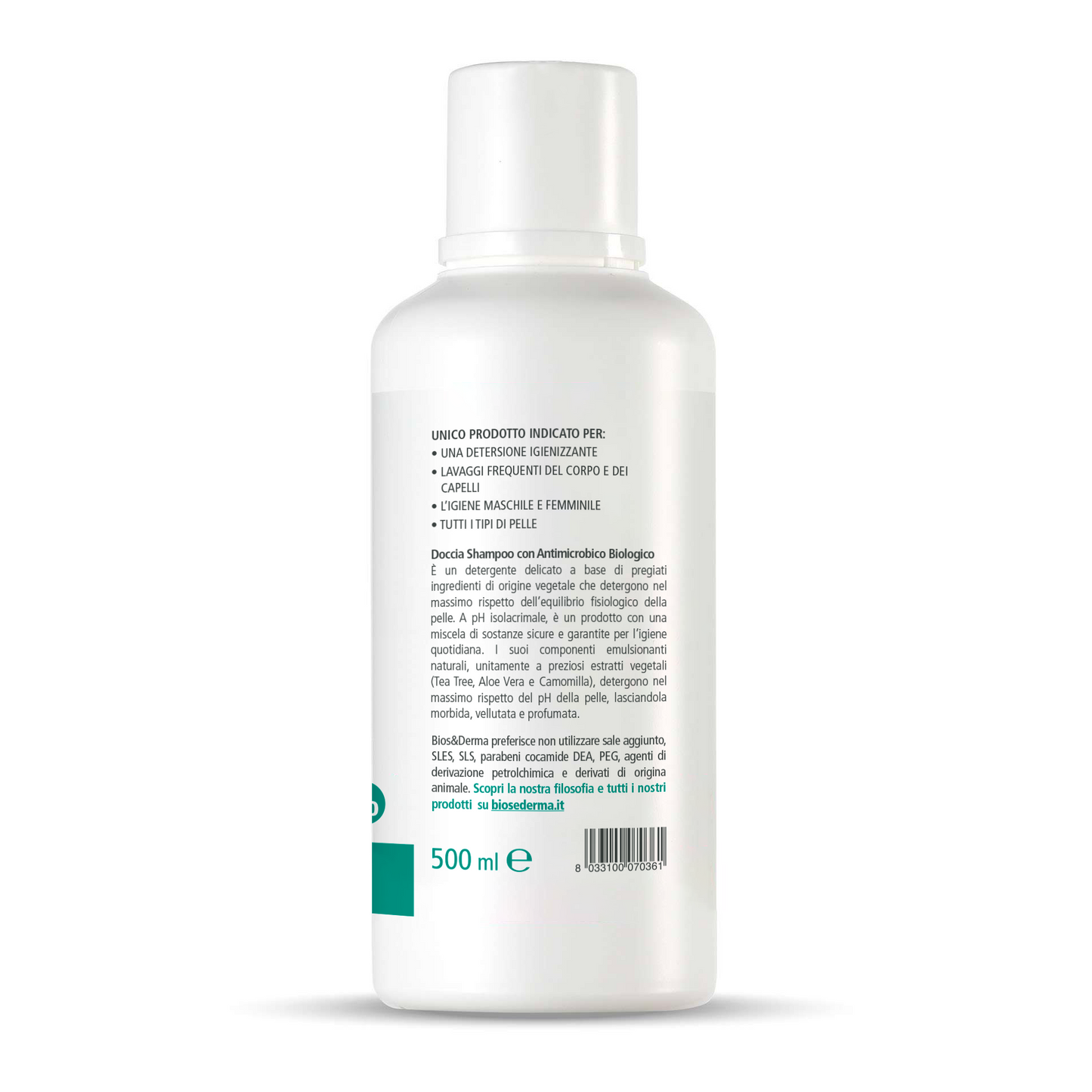 DOCCIA SHAMPOO CON ANTIMICROBICO (500ml) - Bios&Derma