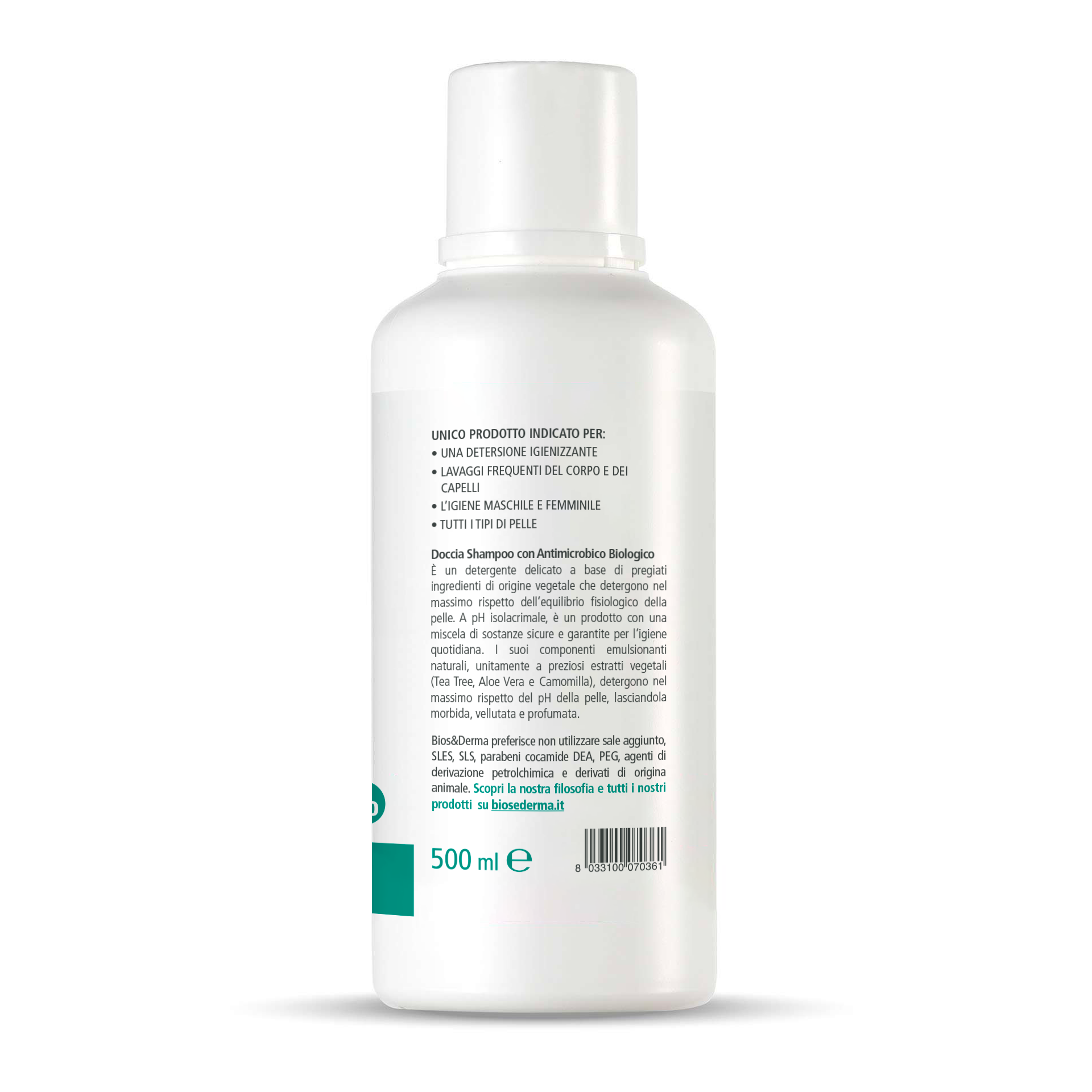 DOCCIA SHAMPOO CON ANTIMICROBICO (500ml) - Bios&Derma