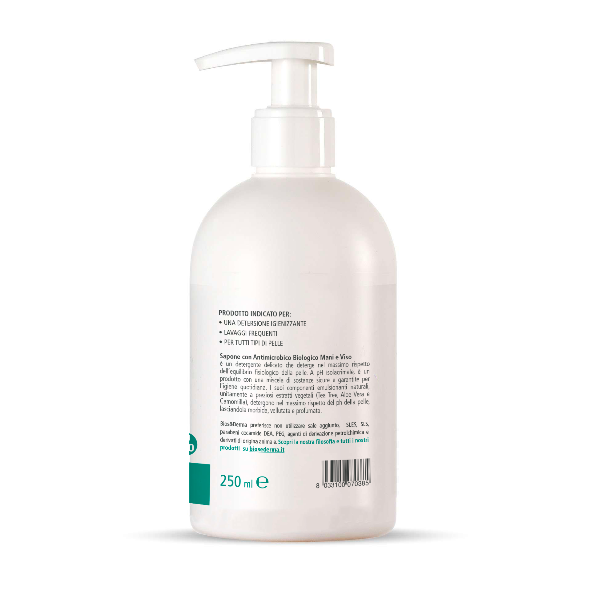 SAPONE LIQUIDO CON ANTIMICROBICO (250ml Dispenser) - Bios&Derma