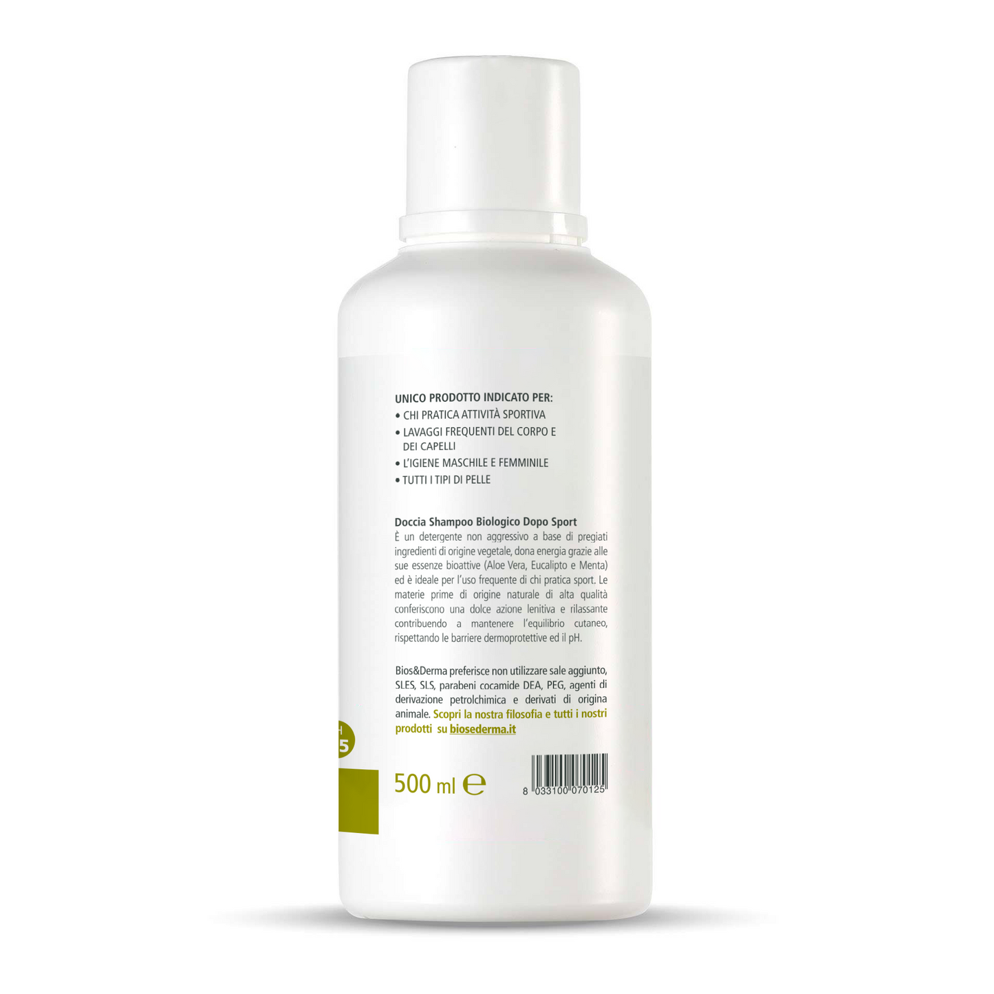 DOCCIA SHAMPOO SPORT BIOLOGICO (500ml) - Bios&Derma