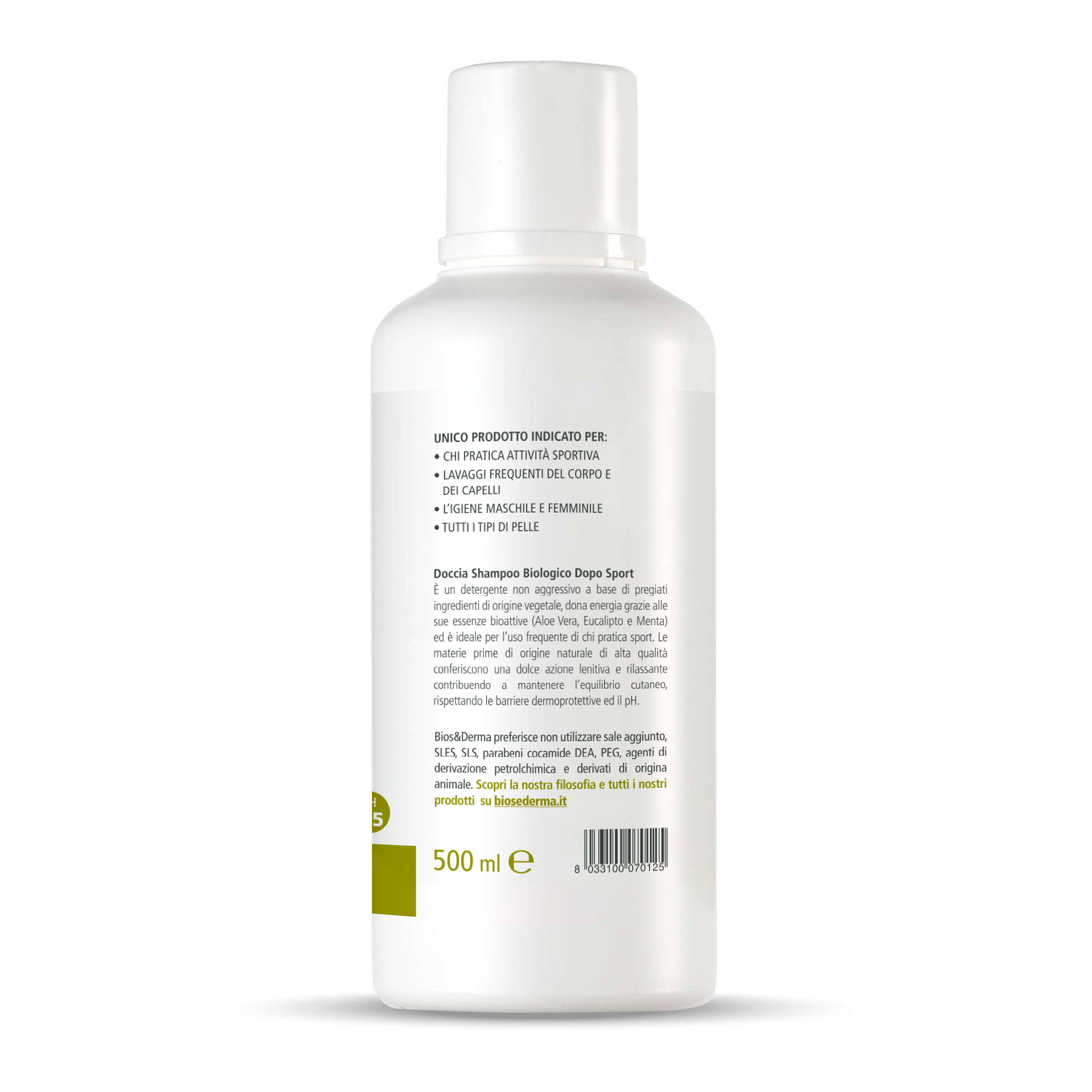 DOCCIA SHAMPOO SPORT BIOLOGICO (500ml) - Bios&Derma
