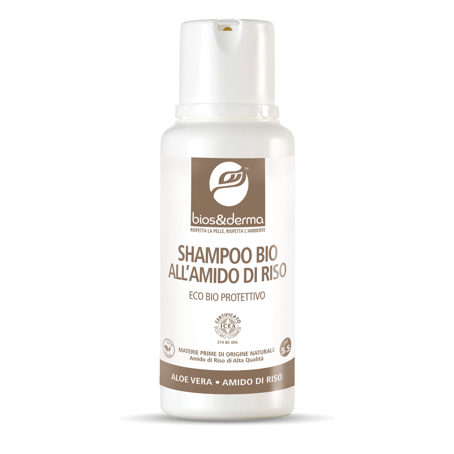 SHAMPOO BIOLOGICO ALL'AMIDO DI RISO (250ml) - Bios&Derma