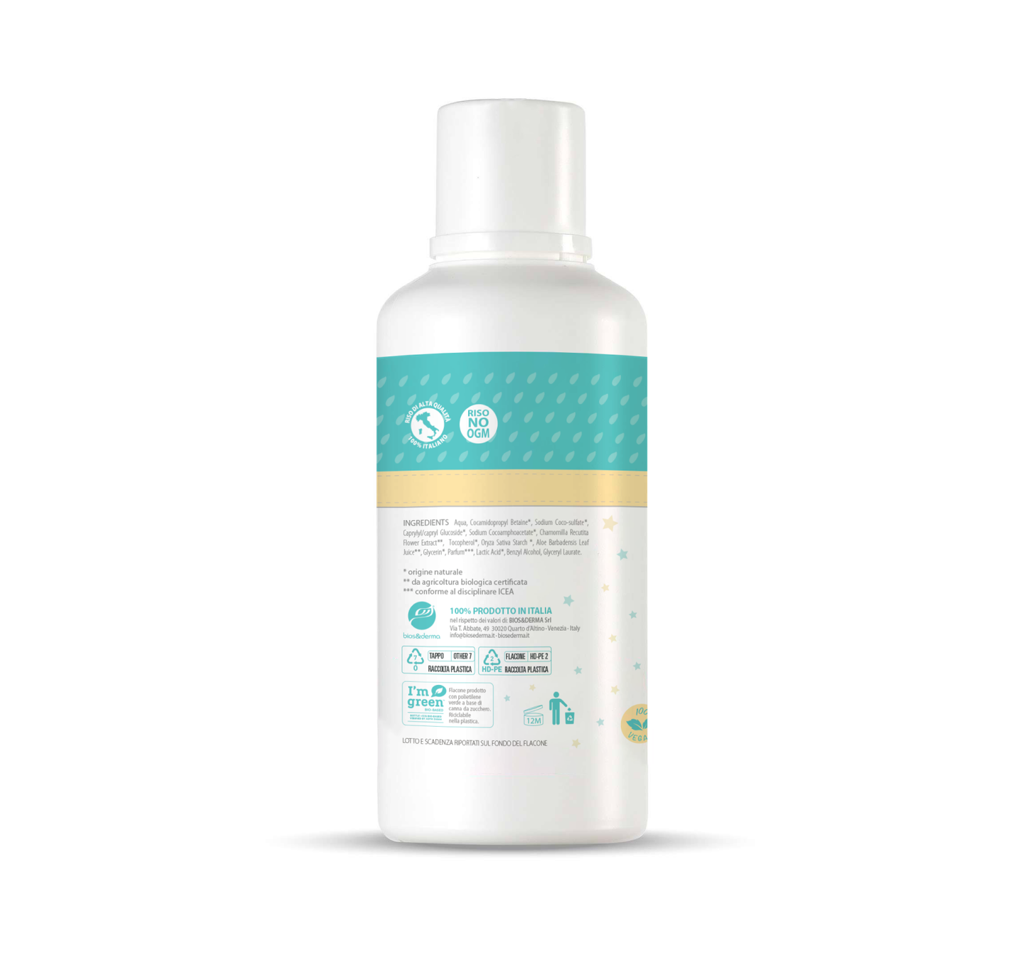 BABY BAGNETTO DELICATO ALL’AMIDO DI RISO PURO (500ml) - Bios&Derma