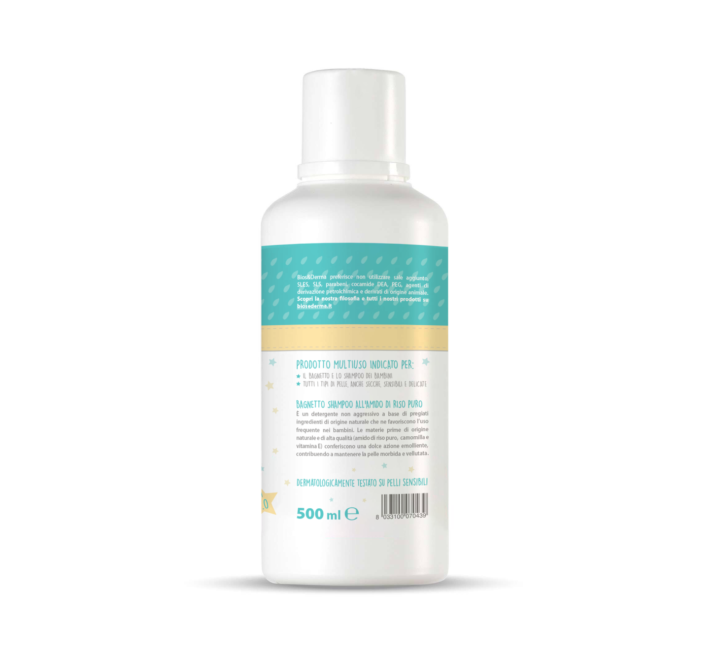 BABY BAGNETTO DELICATO ALL’AMIDO DI RISO PURO (500ml) - Bios&Derma