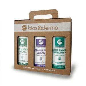 Confezione regalo tris Bio Sapone Delicato + Detergente Intimo Delicato + Doccia Shampoo Tea Tree Oil (3x500ml)